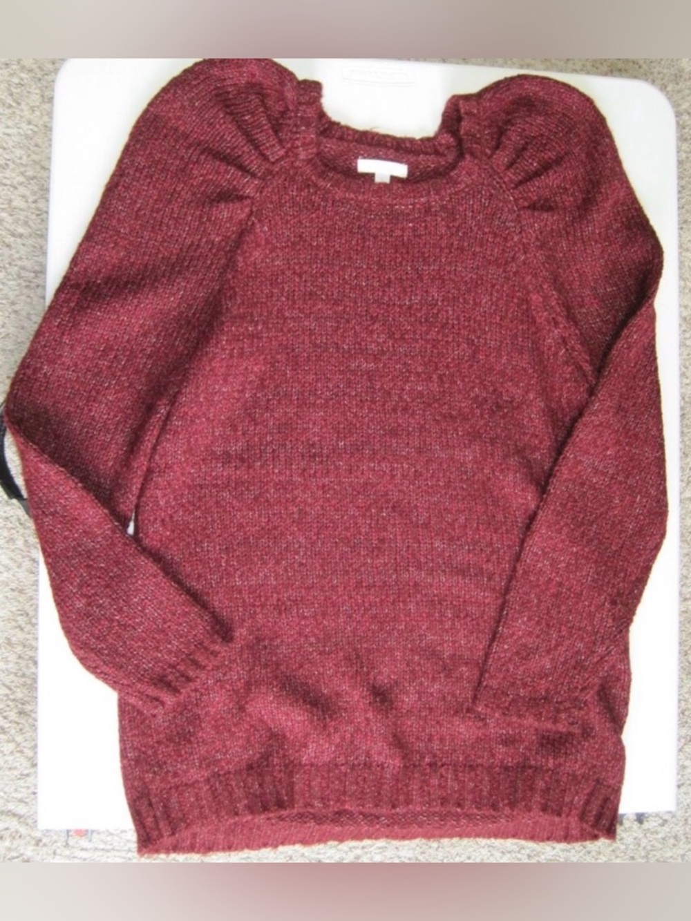 LC Lauren Conrad wine colored speckled sweater sz L